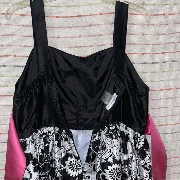 Bonnie Jean NWOT Big Girls Plus Size Black/White Shirred Waist Bubble Dress - Picture 9 of 10